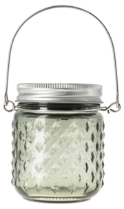 Liten ljuslykta solcell glas hängande, 8 cm