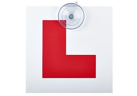 Øvelseskjøringsskilt "L"