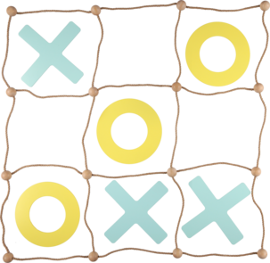 Tre på rad i tre, utendørs, fra 3 år