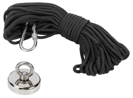 Magnetfiske kit, 15 m rep, hake, magnet 120 kg