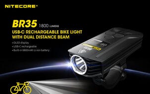 Nitecore BR35 laddningsbar cykellampa fram 1800 lm