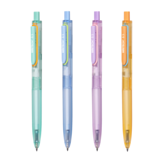 Gelpenna suddbar, svart bläckpenna med sudd, 4-pack