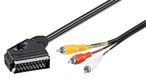 Scart adapterkabel audio-video, 2 m