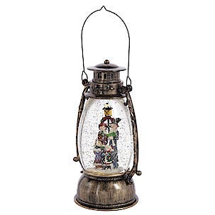 Vattenfylld lykta med LED och glittereffekt