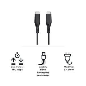 USB C kabel 1m USB C till USB C Clas Ohlson