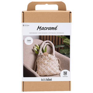 Creativ Company Makramee-laukku valkoinen, yli 12-vuotiaille