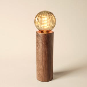 Deco bordslampa E27 metall med träoptik, Northlight