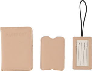 Passfodral och bagagebricka reseset, konstläder