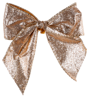 Sløyfer til juletreet, glitter 4-pk