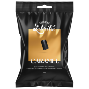 Kouvolan Lakritsbitar Karamell havssalt, 250 g