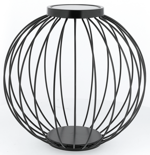 Aurinkokennovalaisin mustaa metallia, 36 cm