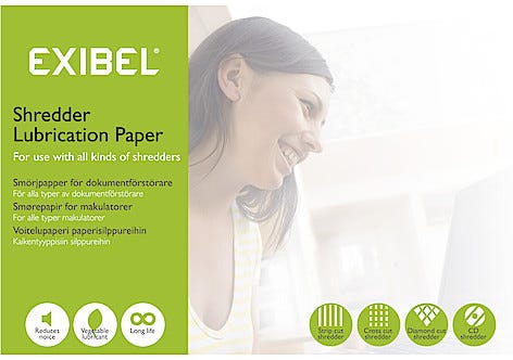 Smörjpapper för dokumentförstörare Exibel