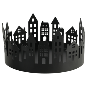 Lyslykthus i metall, svart