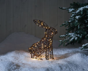 Kanin med LED-belysning 40 cm, inomhus / utomhus