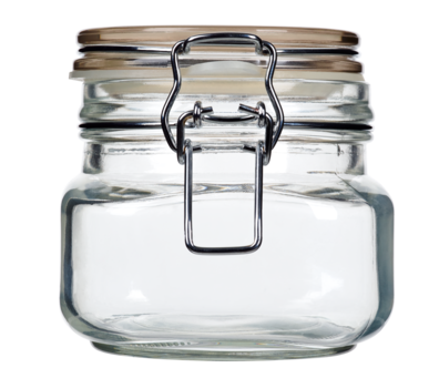 Glasburk med lock