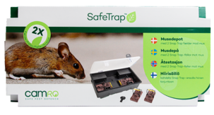 SafeTrap musfälla med 2 Snap-trap-fällor mot mus