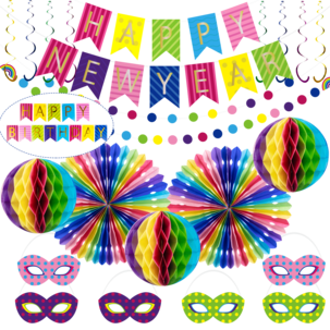 Festdekorasjoner med regnbuetema