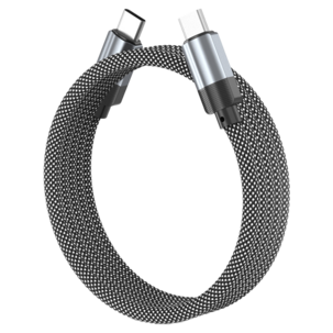 Tygklädd USB-C till USB-C laddkabel 1 m, magnetisk