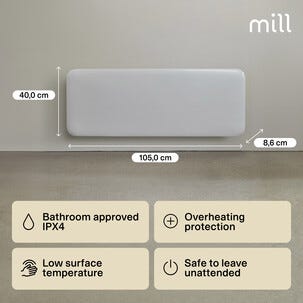 Mill Invisible element med termostat