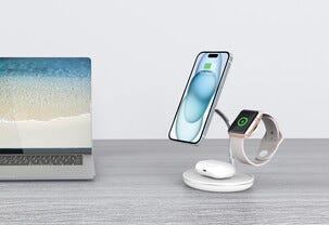 Trådløs Qi2-lader 3-i-1 for iPhone, magnetisk, 15 W