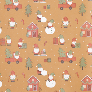 Julpapper kraftpapper julmotiv 70 cm x 6 m, 3-pack