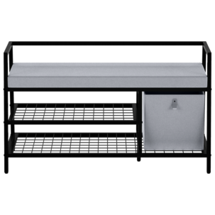 Skohylle med benk 107x42x62 cm, svart