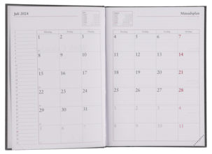 Veckokalender 2024 / 2025 A5, grå