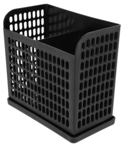 Aterinkori muovia, 2 lokeroa, musta