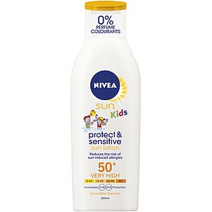 Lasten aurinkovoide Nivea Sun Kids, Protect & Sensitive Lotion SPF50+
