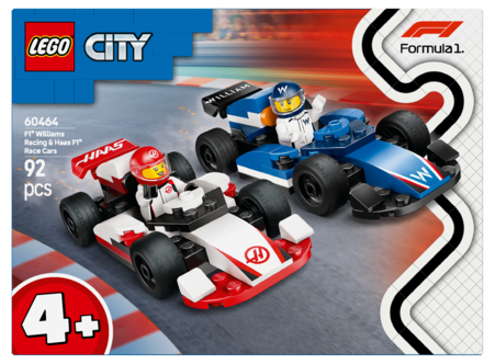 LEGO City F1 Williams Racing og Haas F1 racerbiler 60464, fra 4 år