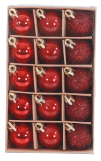 Joulupallot 3 cm 15 kpl