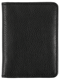 Kortholder i ekte lær, 6 rom, svart