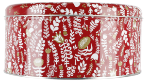 Kakeboks med lokk, jul, 2 stk.