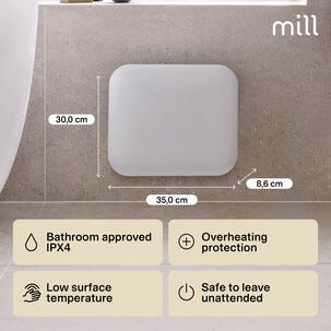 Mill Invisible element med termostat
