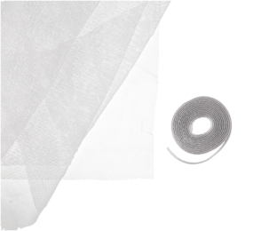 Myggnett vindu hvitt med borrelås, 130 × 150 cm