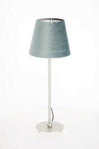 Northlight, bordlampe Ball med petrolfarget fløyelsskjerm 