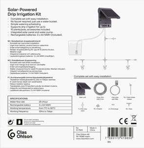 Droppbevattning solcell, växthus, pallkrage, 10 plantor