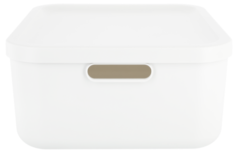 Tidy förvaringslåda med lock, återvunnen plast, vit