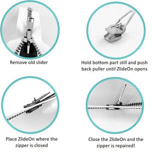 Zlideon Narrow Zipper L tett glidelåsglider