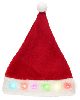 Nisselue voksen med farget LED-lys, One Size