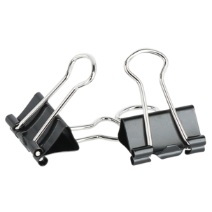 Små pappersklämmor metall svart 19 mm 40-pack