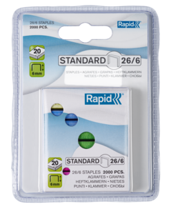 Rapid fargede klammer/stifter, type 26/6