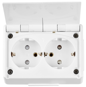 ELKO RS16 stikkontakt dobbel påvegg IP44