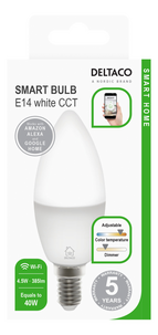 Deltaco Smart LED-pære E14 4,5 W dimbar, SH-LE14CCTC