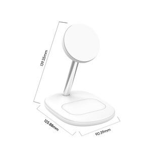 Trådlös magnetisk Qi2-laddare iPhone och AirPods, vit