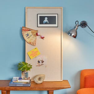 Naga anslagstavla kork linne 50x100 cm