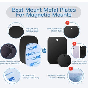 Selvklebende magnetplate til mobil, 3-pakning