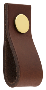 Läderknopp Ari brunt, 65 mm

