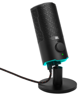 JBL Quantum Stream USB mikrofon med RGB-belysning och stativ