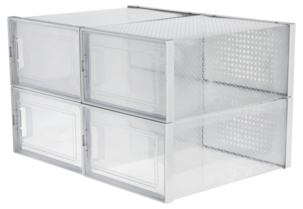 Stablebar skoeske med dør, 4-pakning